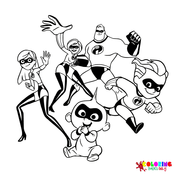 The incredibles coloring pages