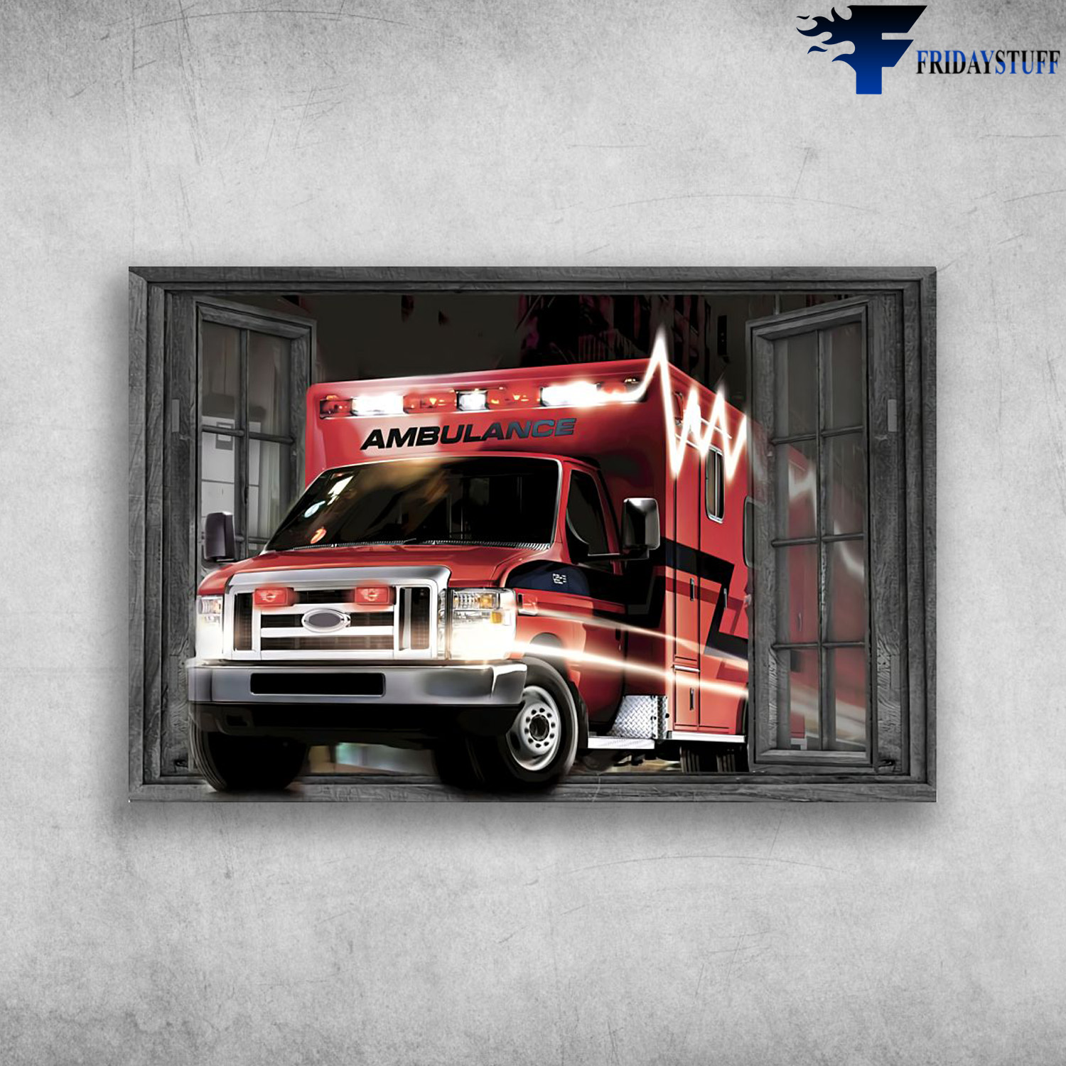 Ambulance paramedic outside the window
