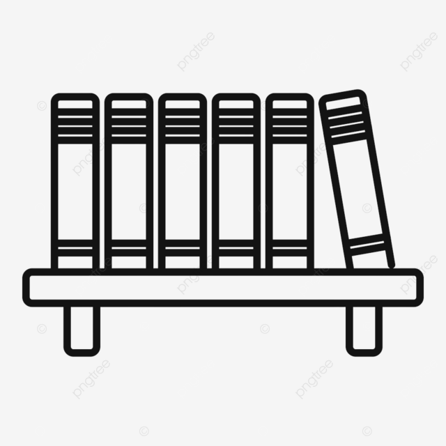 Library shelf clipart vector library book shelf icon cover art style png image for free download