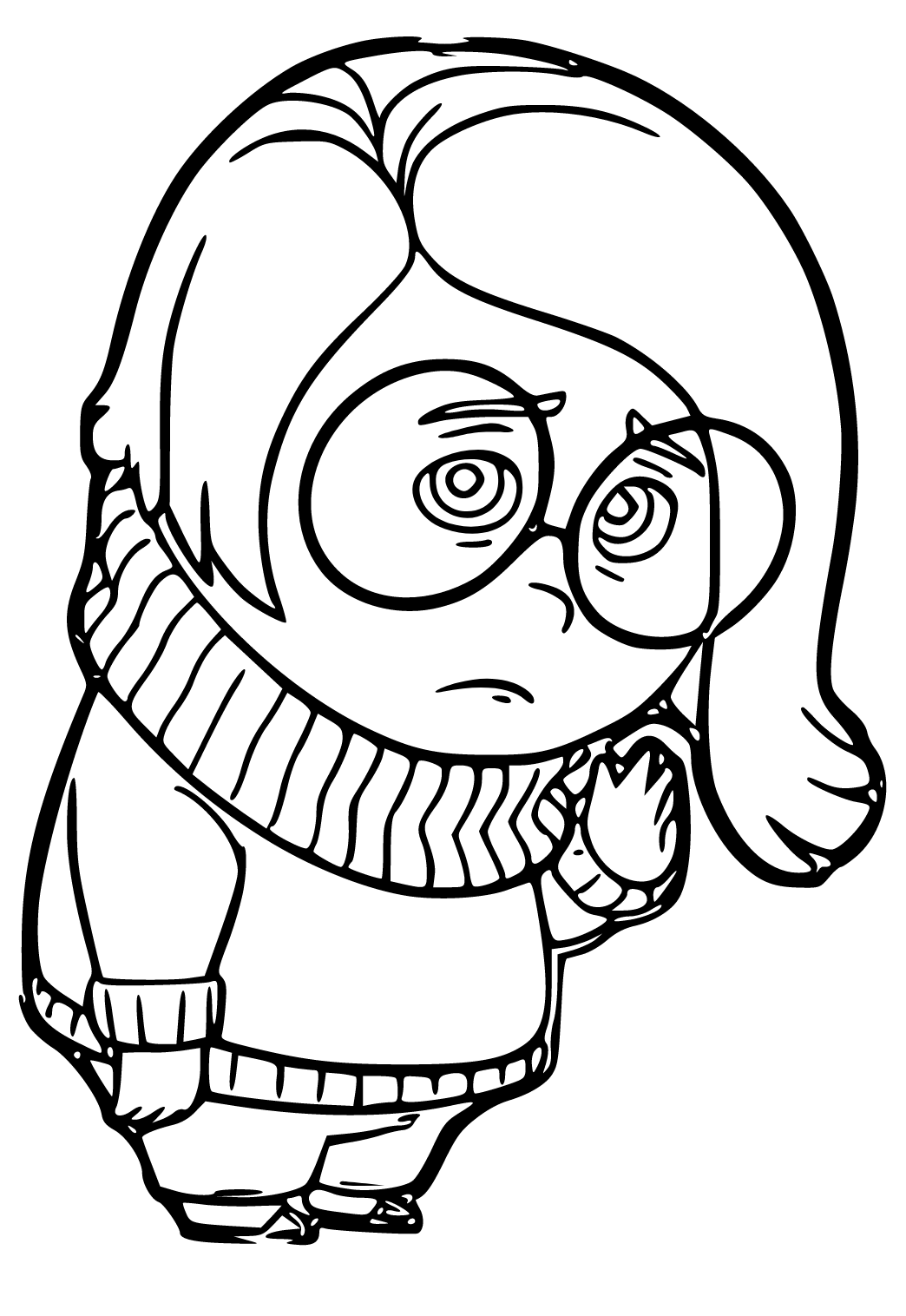 Free printable sad character coloring page for adults and kids