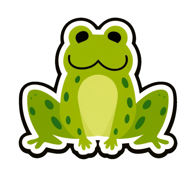 Cute green frog png png images psd free download