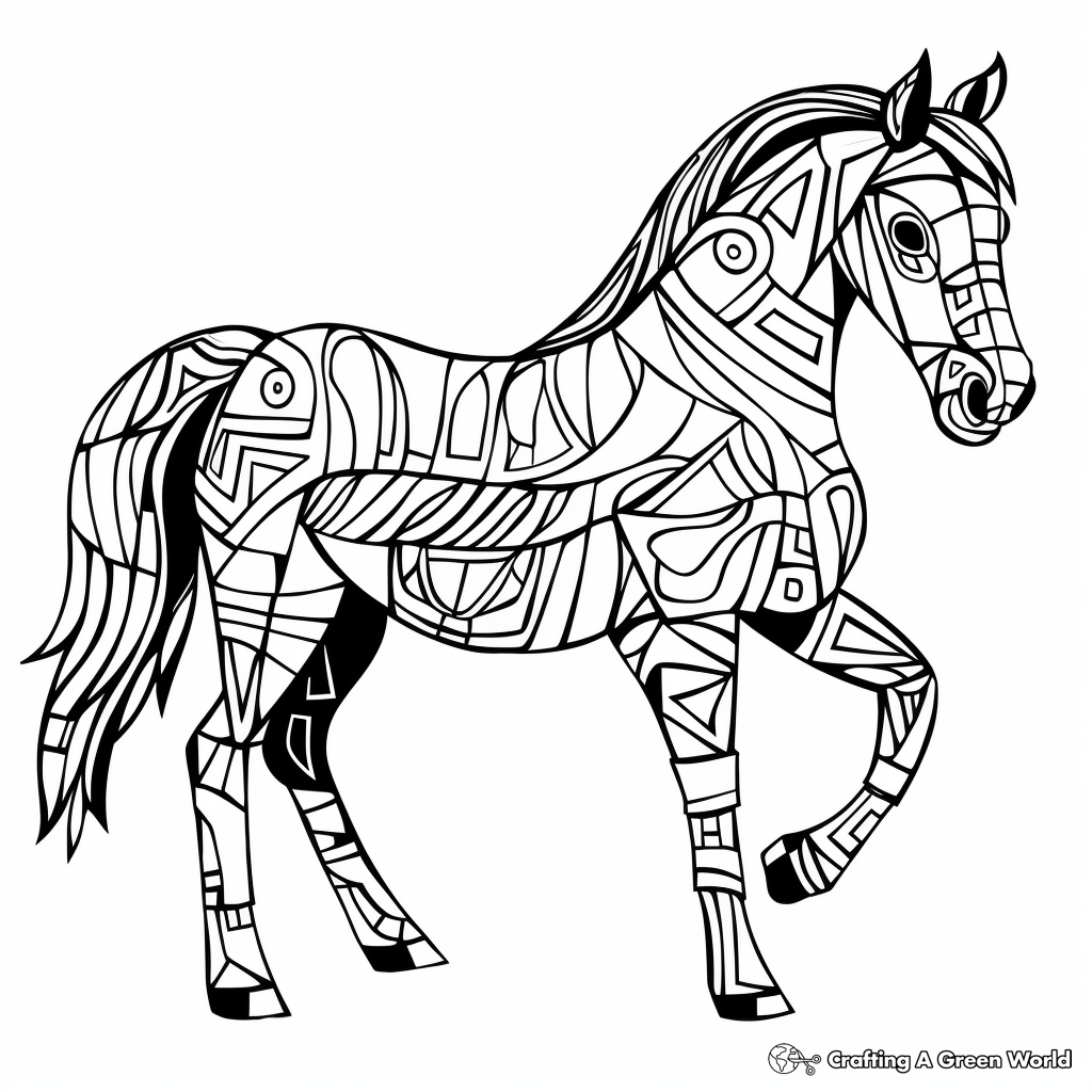 Hard horse coloring pages
