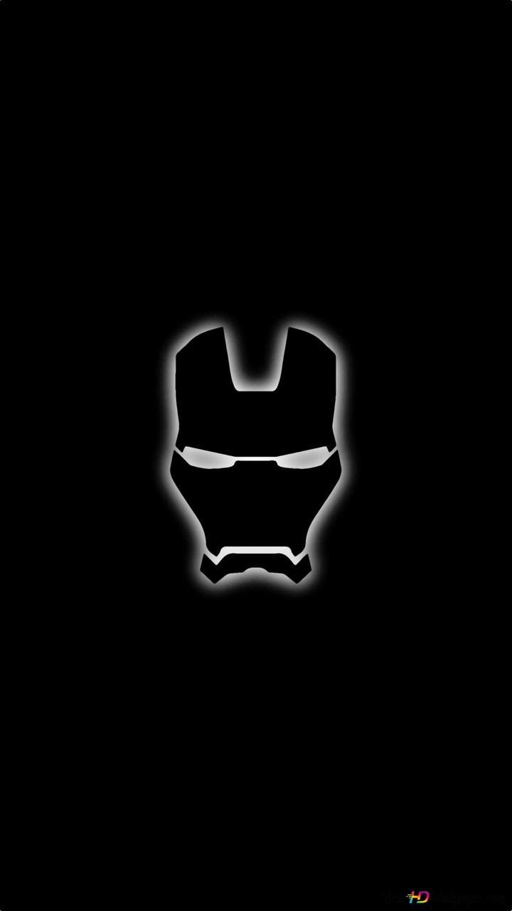 Black and white minimalist logo of iron man movie superhero k wallpaper download