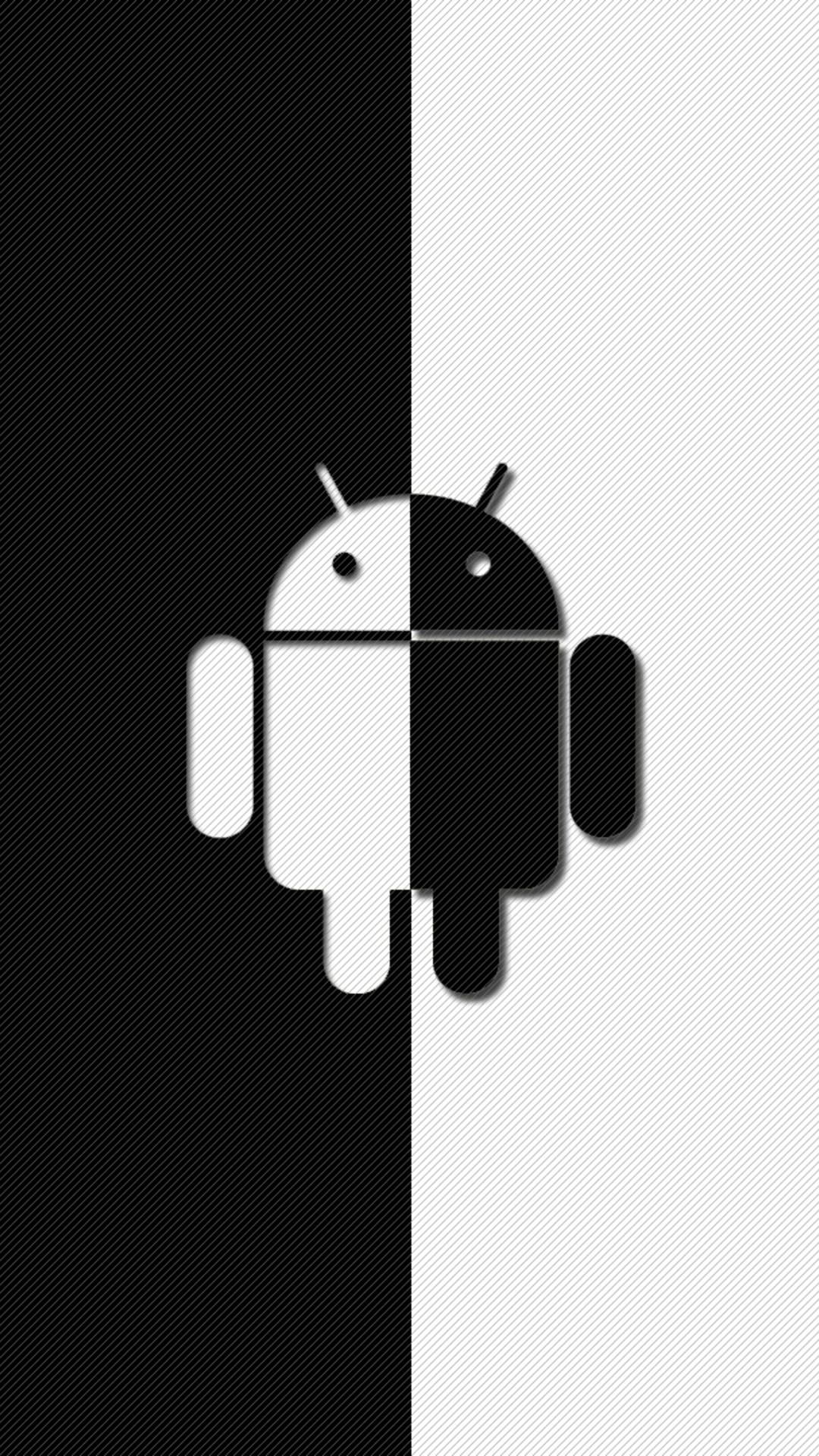 Android logo black and white smartphone