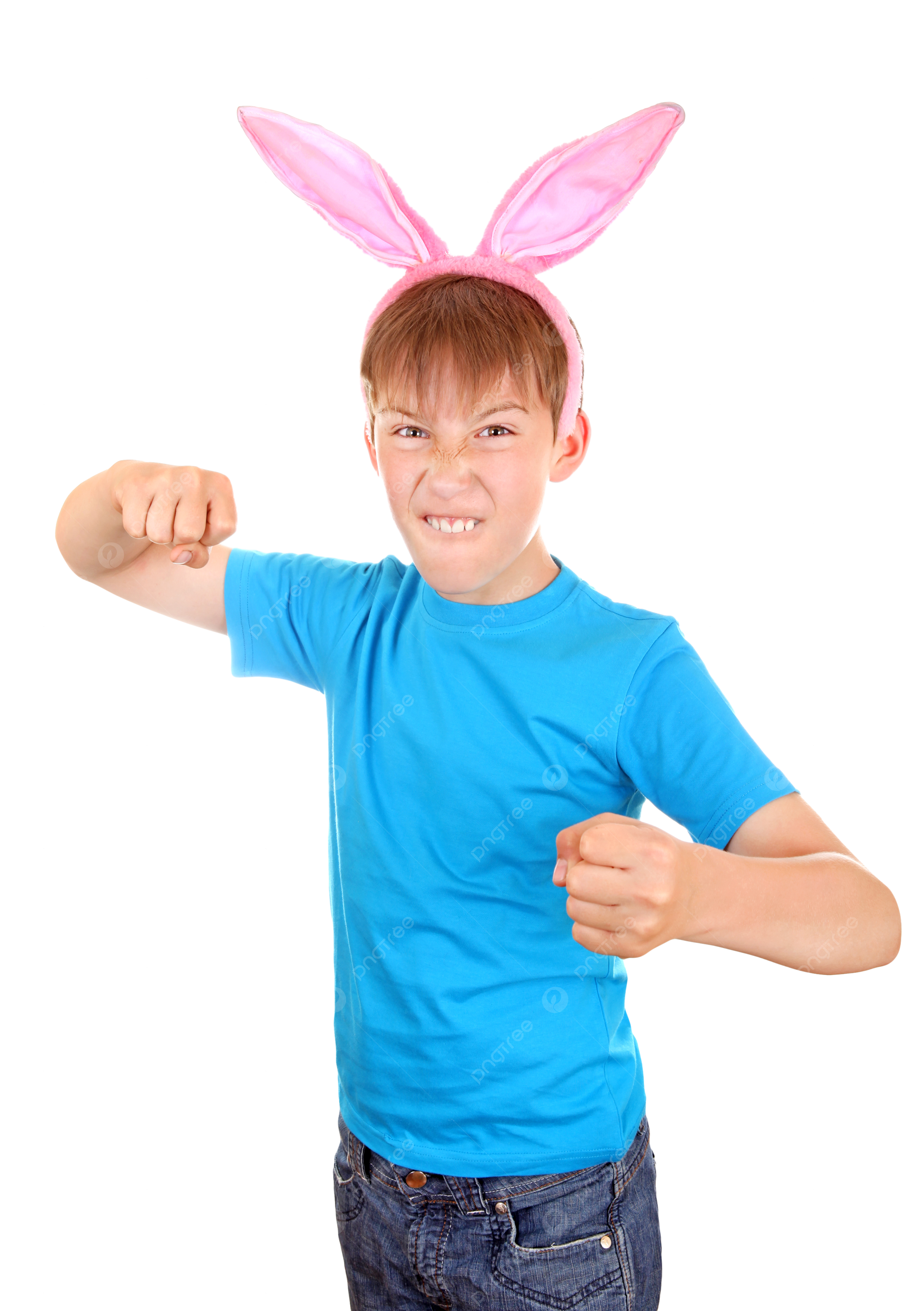 Kid with bunny ears danger little imitate hare png transparent image and clipart for free download