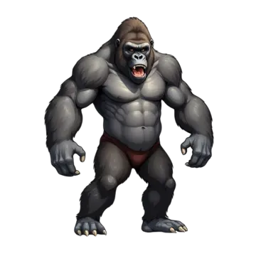Banana character clipart transparent png hd black gorilla cartoon character is holding a banana ape art power png image for free download