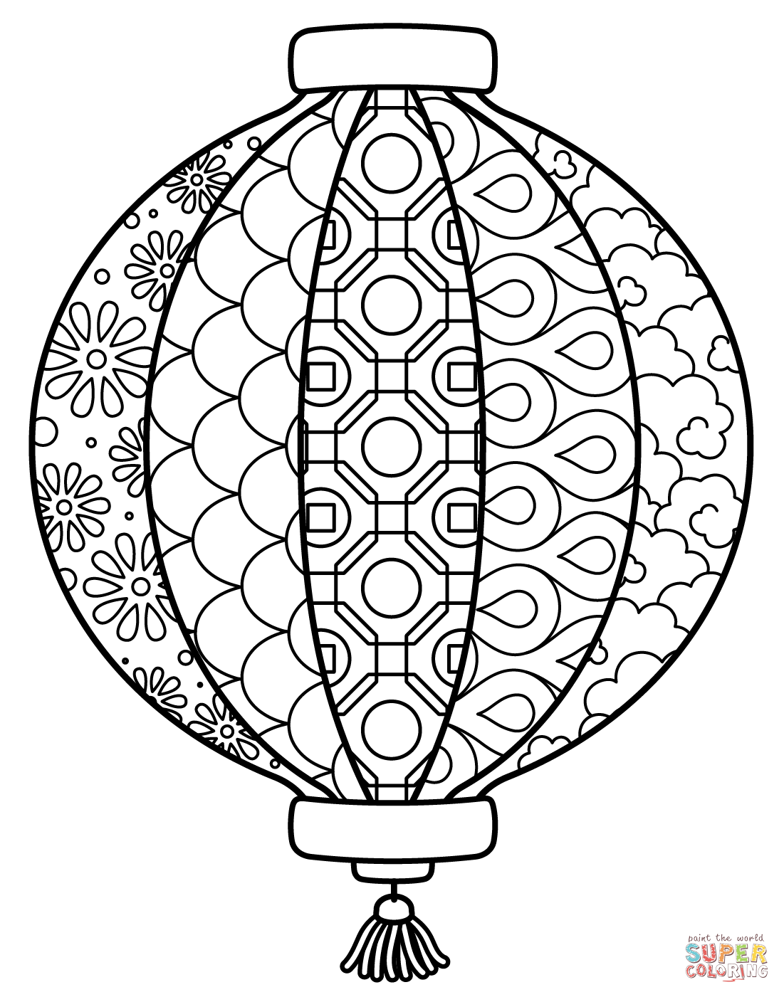 Chinese lantern coloring page free printable coloring pages