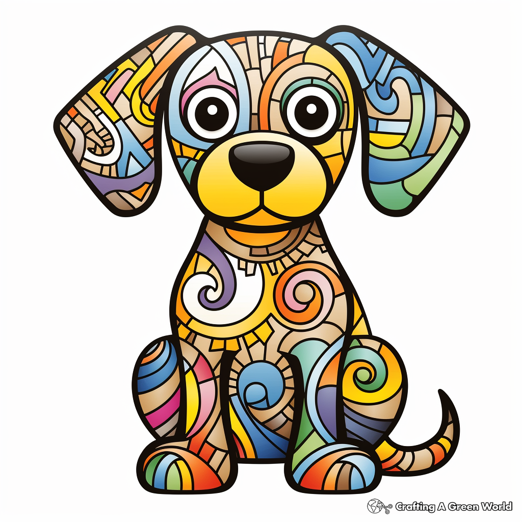 Rainbow dog coloring pages