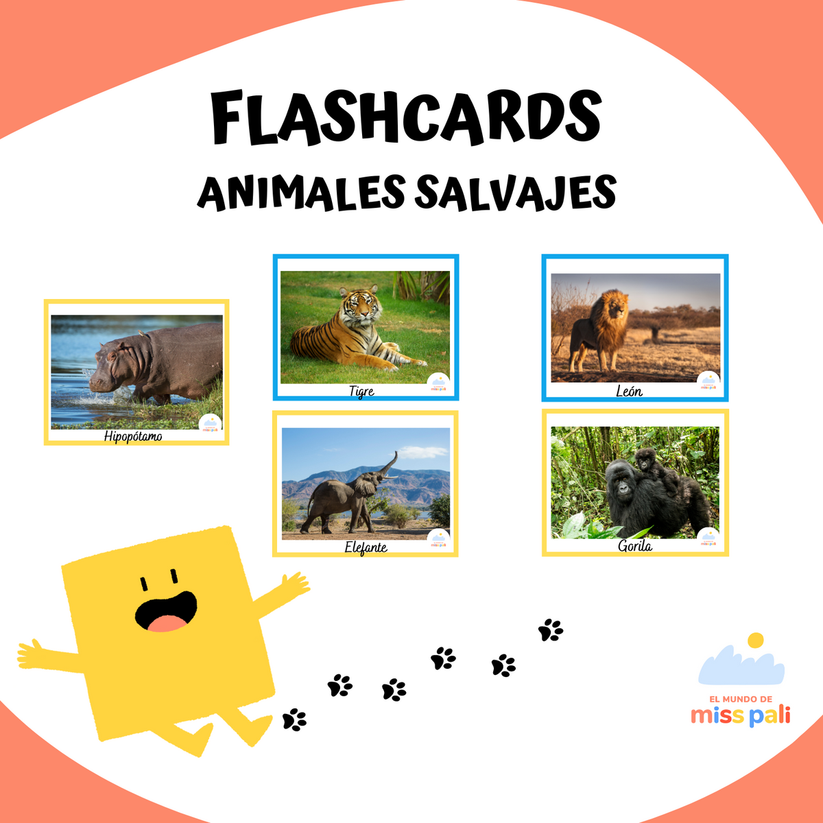 Flashcards animales salvajes â el mundo de miss pali