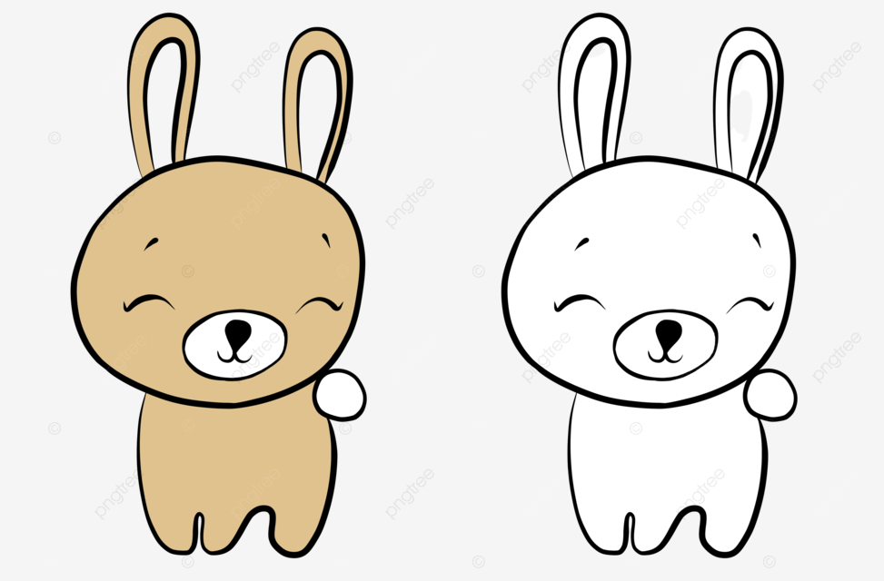 Cartoon cute toy hand drawn little bunny caricature animals character easter rabbit png transparent image and clipart for free download