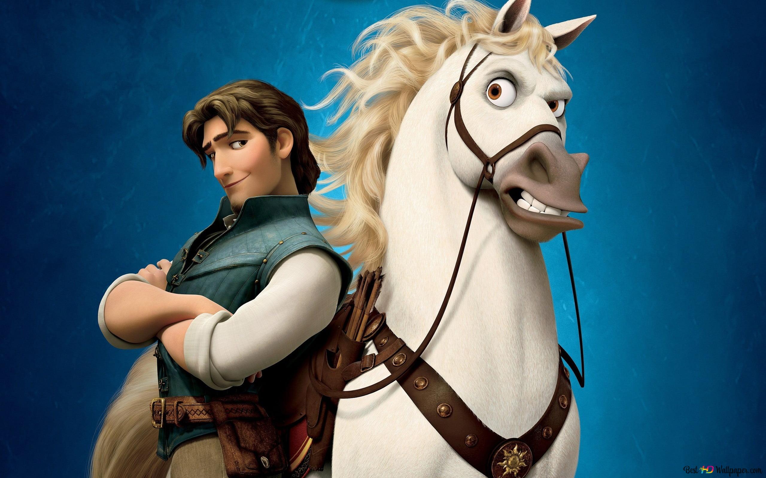 Frozen animated movie handsome anime character and his beautiful white horse k wallpaper download
