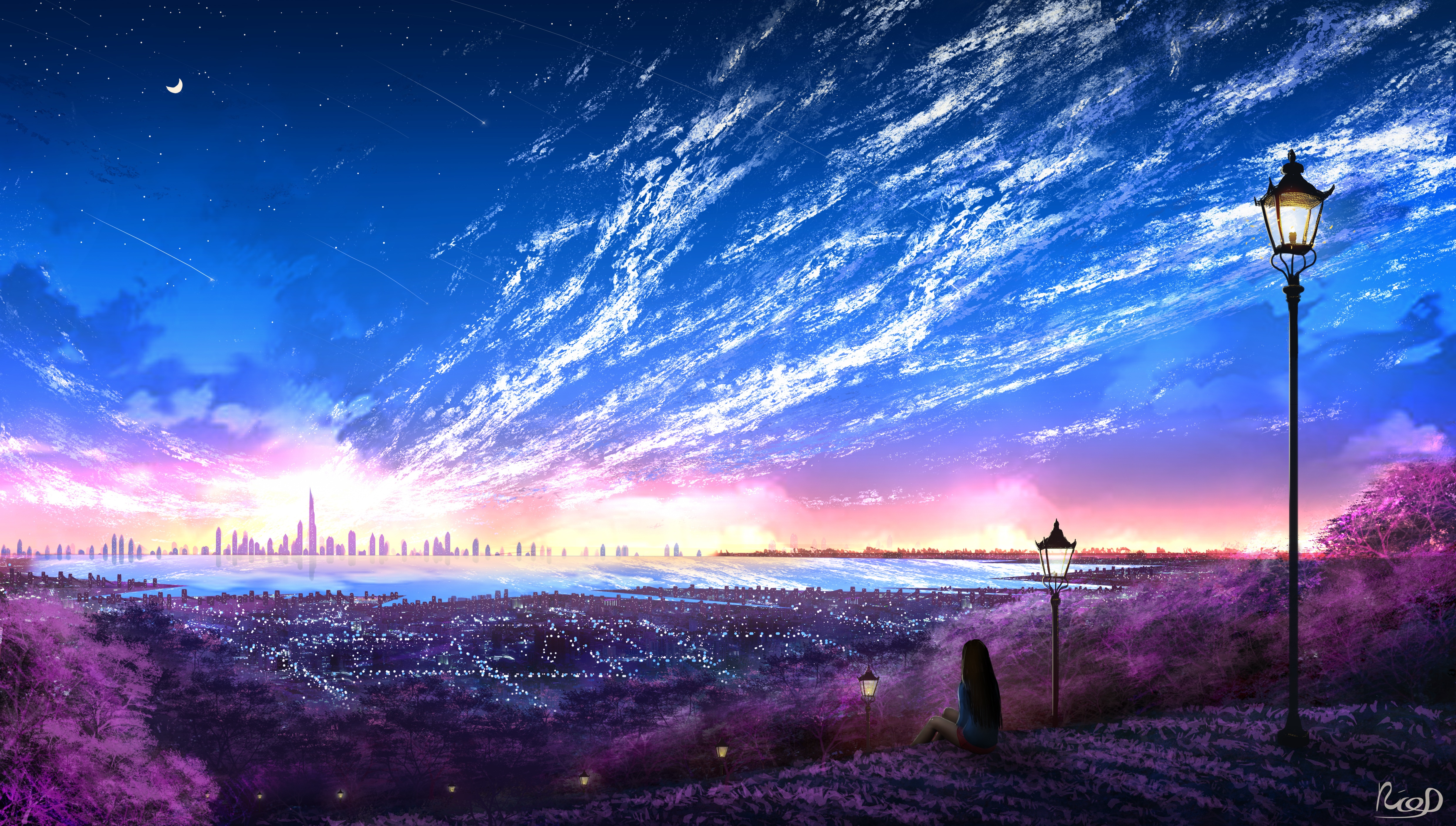 Anime city hd papers and backgrounds