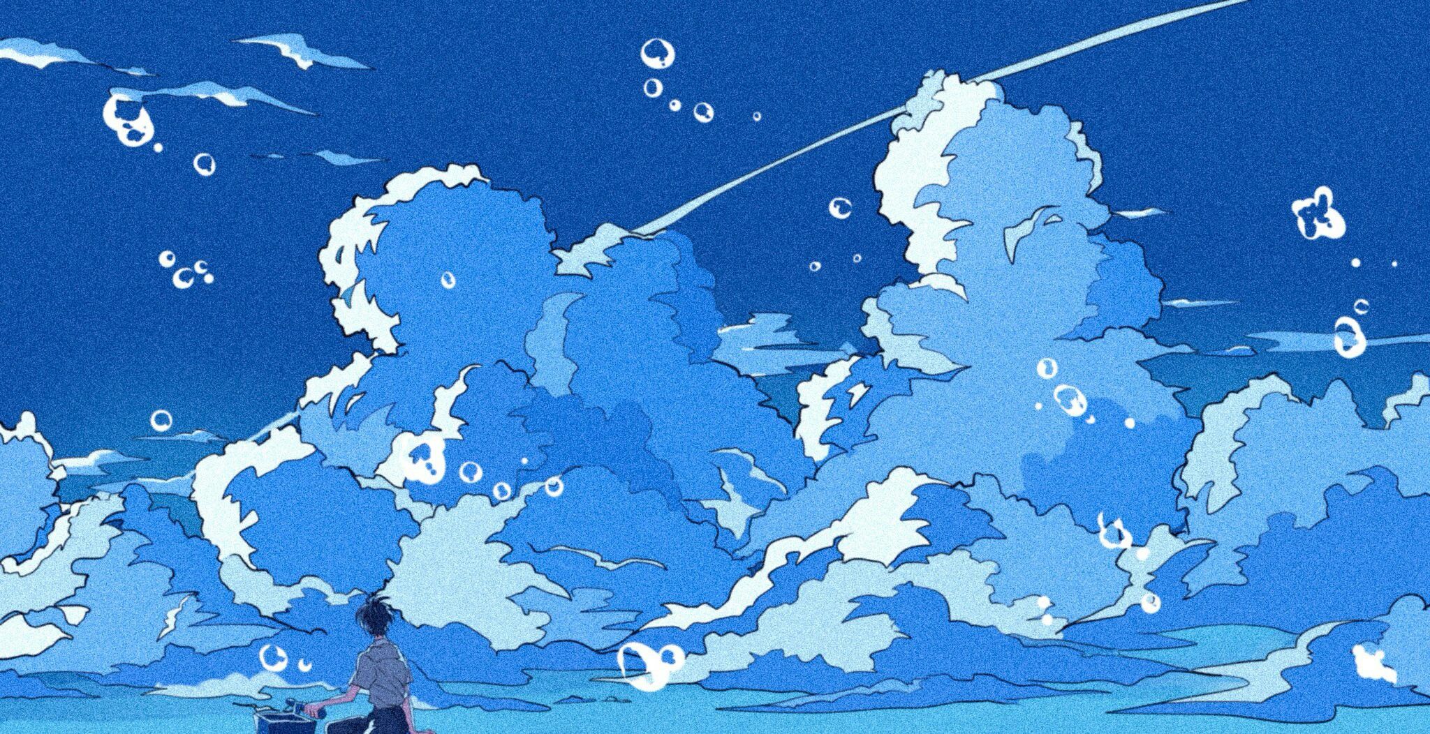 Blue aesthetic anime desktop wallpapers