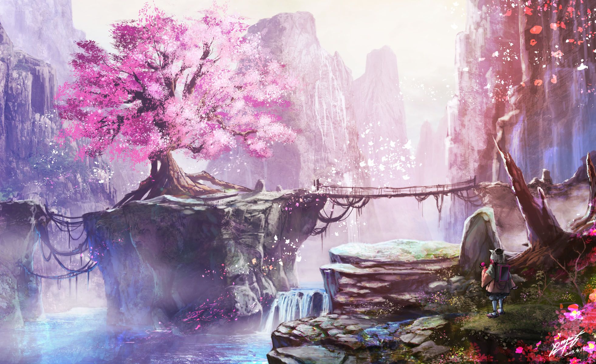 Anime cherry blossom wallpapers