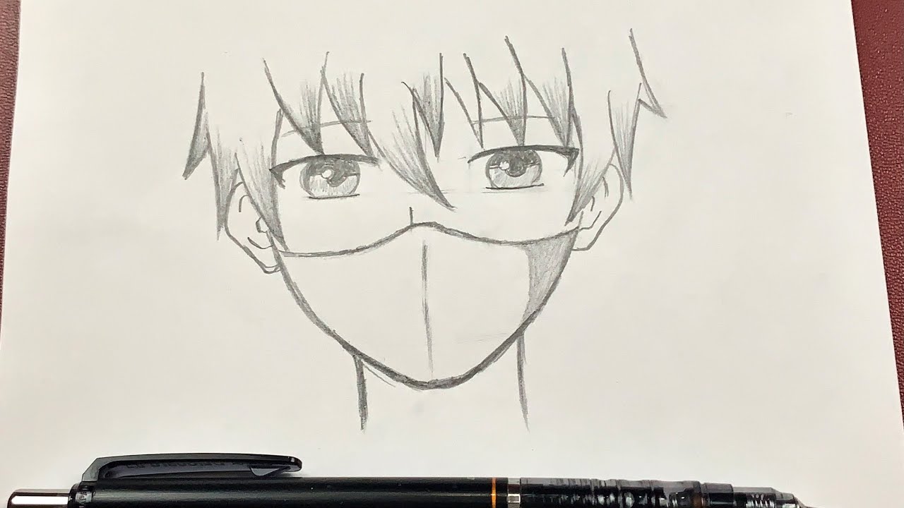 Easy anime drawing how to draw anime boy wearing a mask