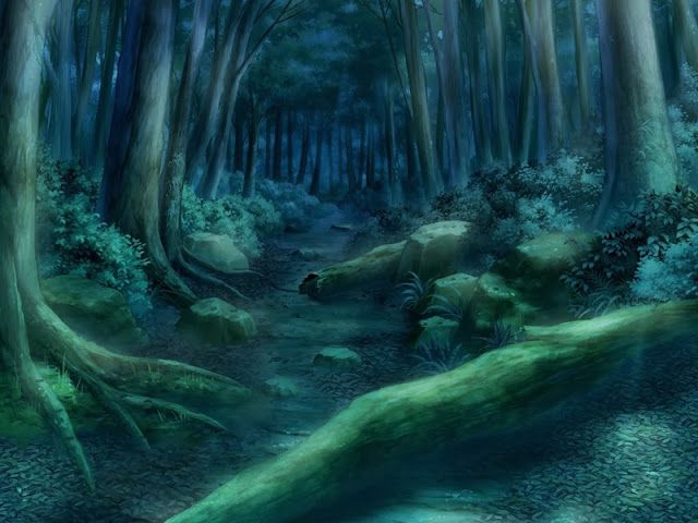 Green forest path at night anime background latar belakang anime pemandangan anime pemandangan khayalan