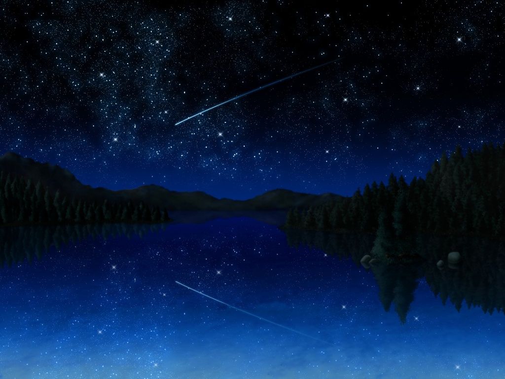 Stars meteor lake forest night wallpapers anime scenery wallpaper anime scenery scenery wallpaper