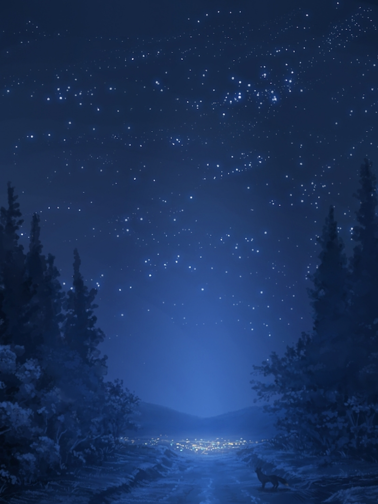 Anime forest phone wallpaper