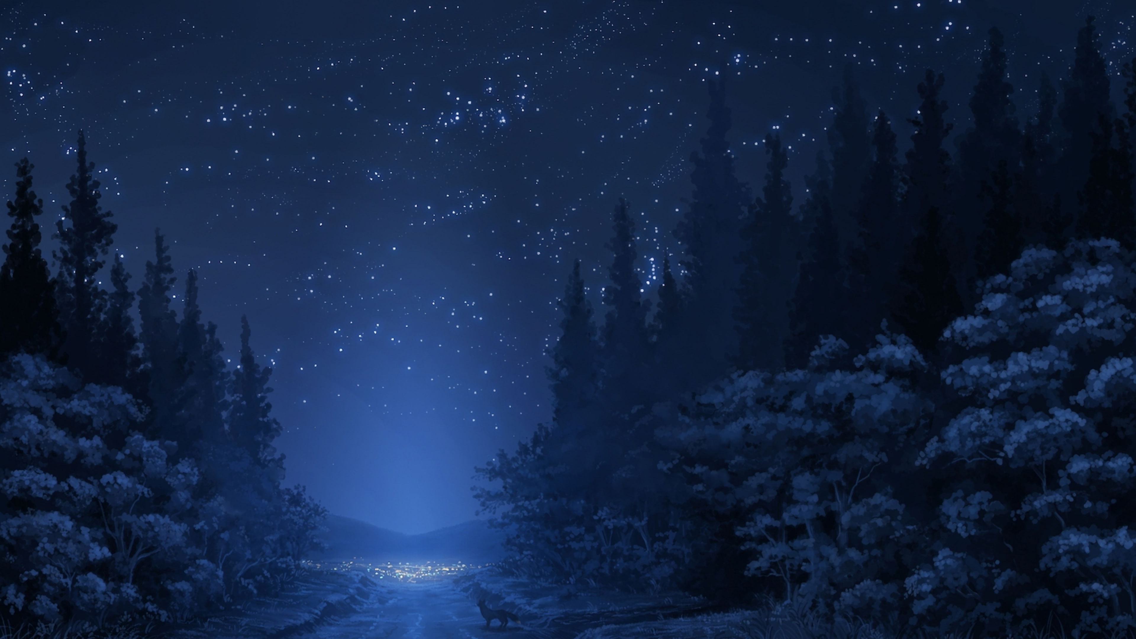 Anime night forest wallpapers