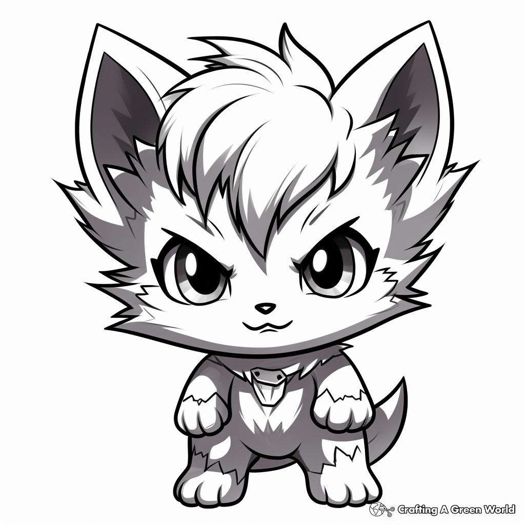 Chibi wolf coloring pages