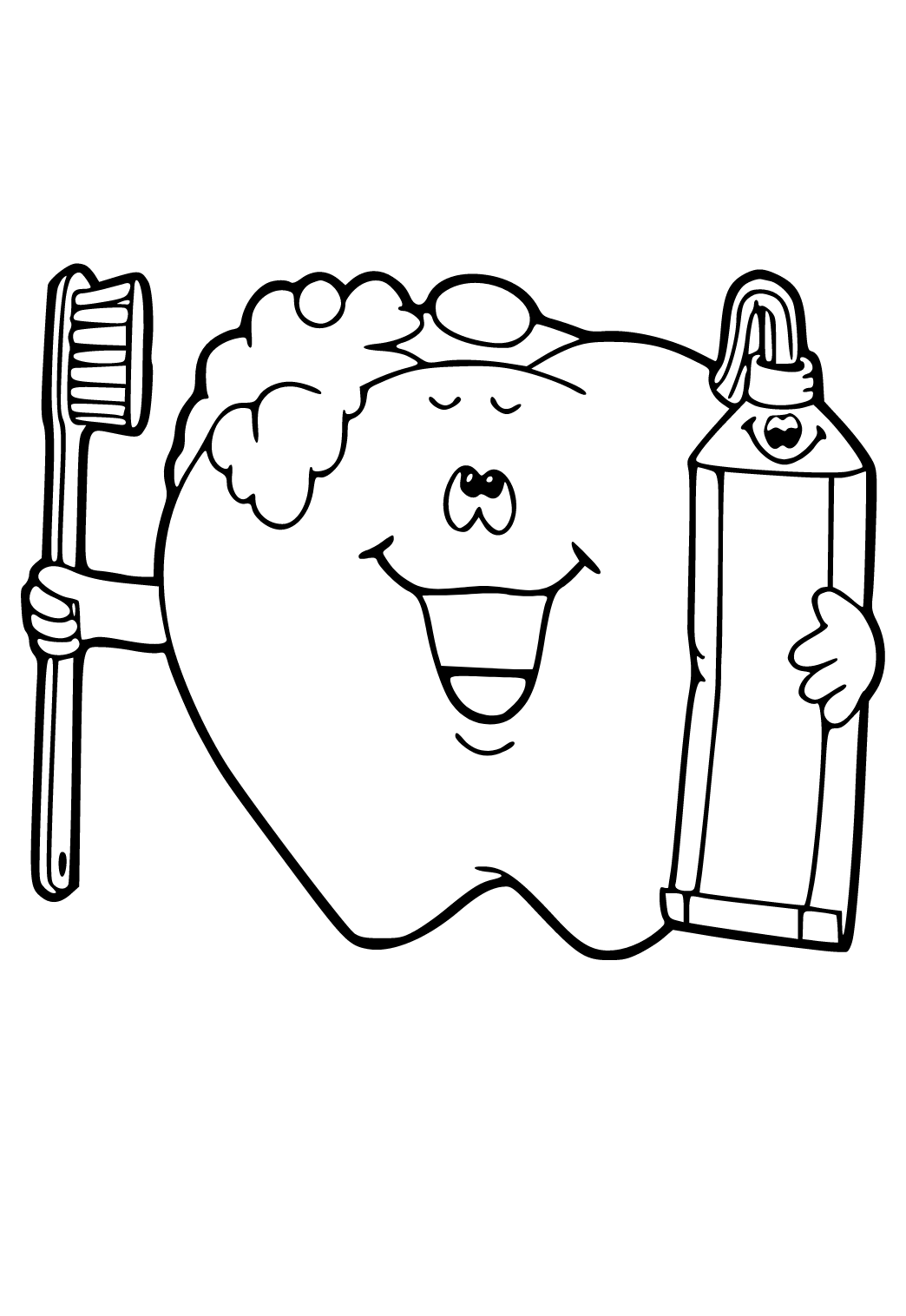 Free printable dental toothpaste coloring page for adults and kids