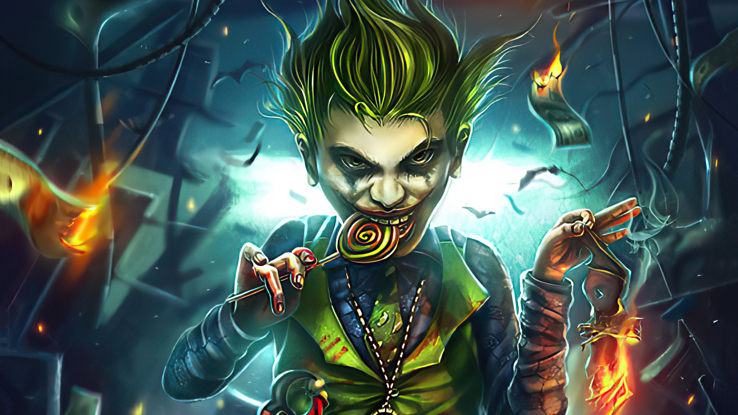 Joker eating candy hd superheroes k wallpapers images backgrounds photos and pictures