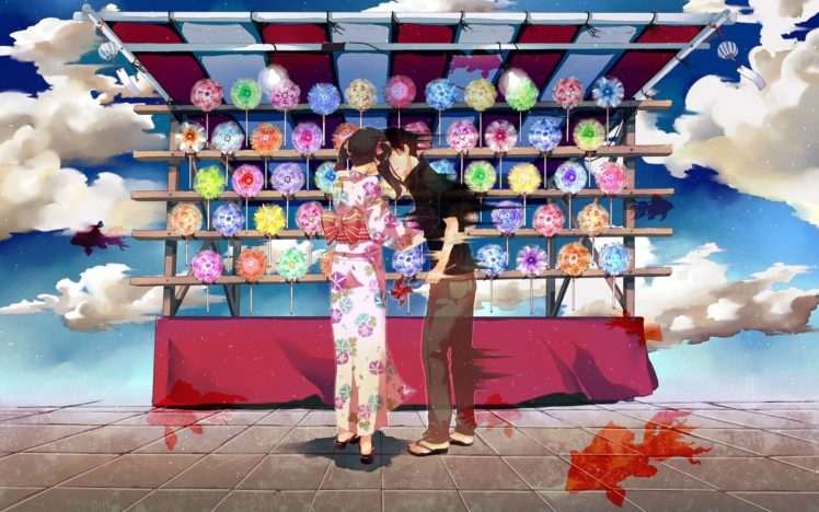 Anime urntables couple choose colorful shop paint wallpapers hd desktop and mobile backgrounds