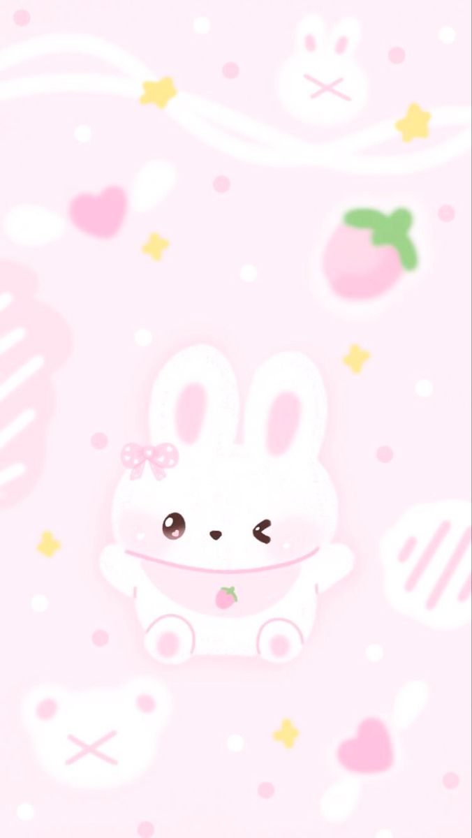Cute pink bunny wallpaper bunny wallpaper pink wallpaper iphone kawaii wallpaper