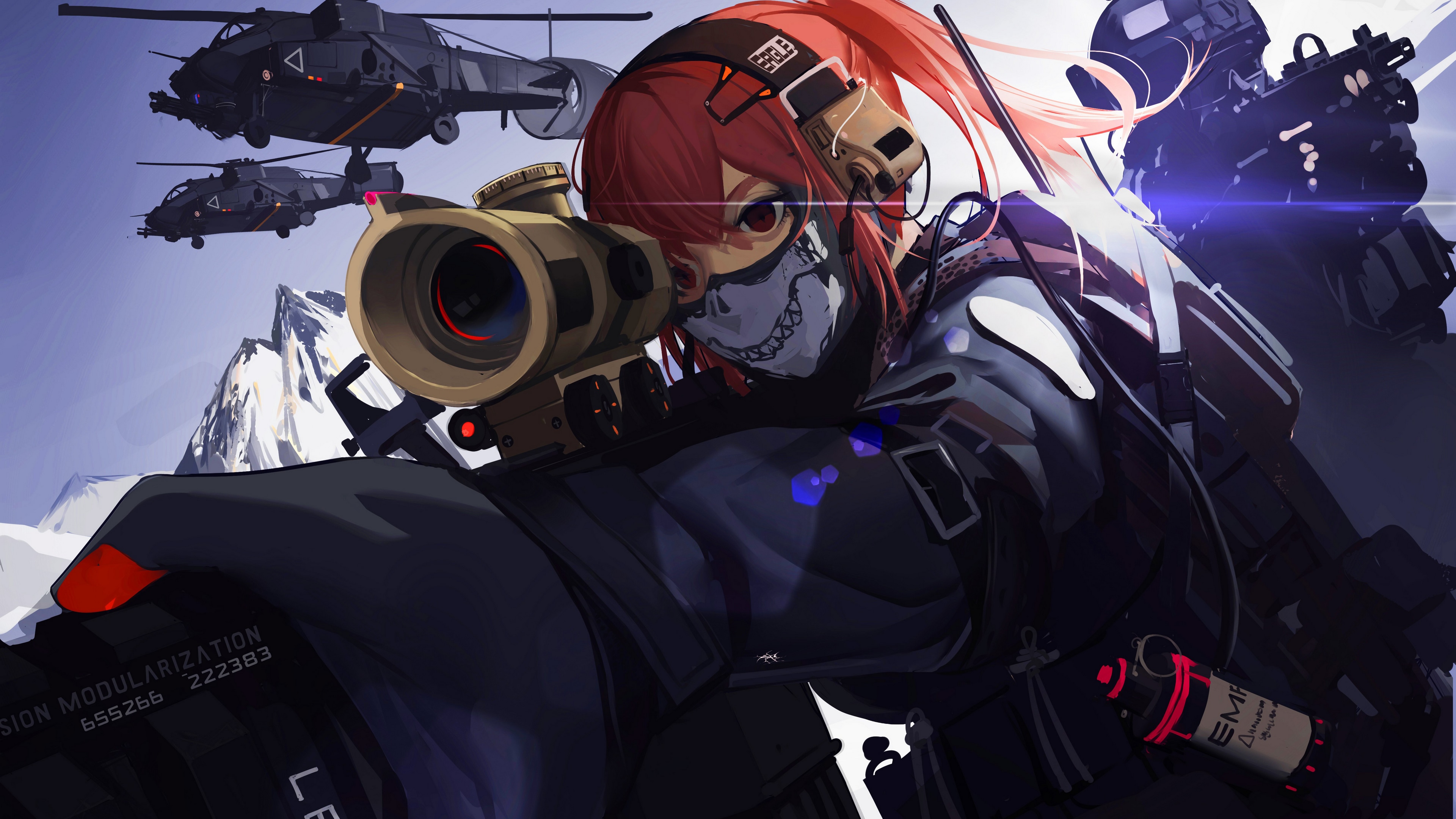 Wallpaper id military weapon soldier anime girls war spec ops black soldier free download