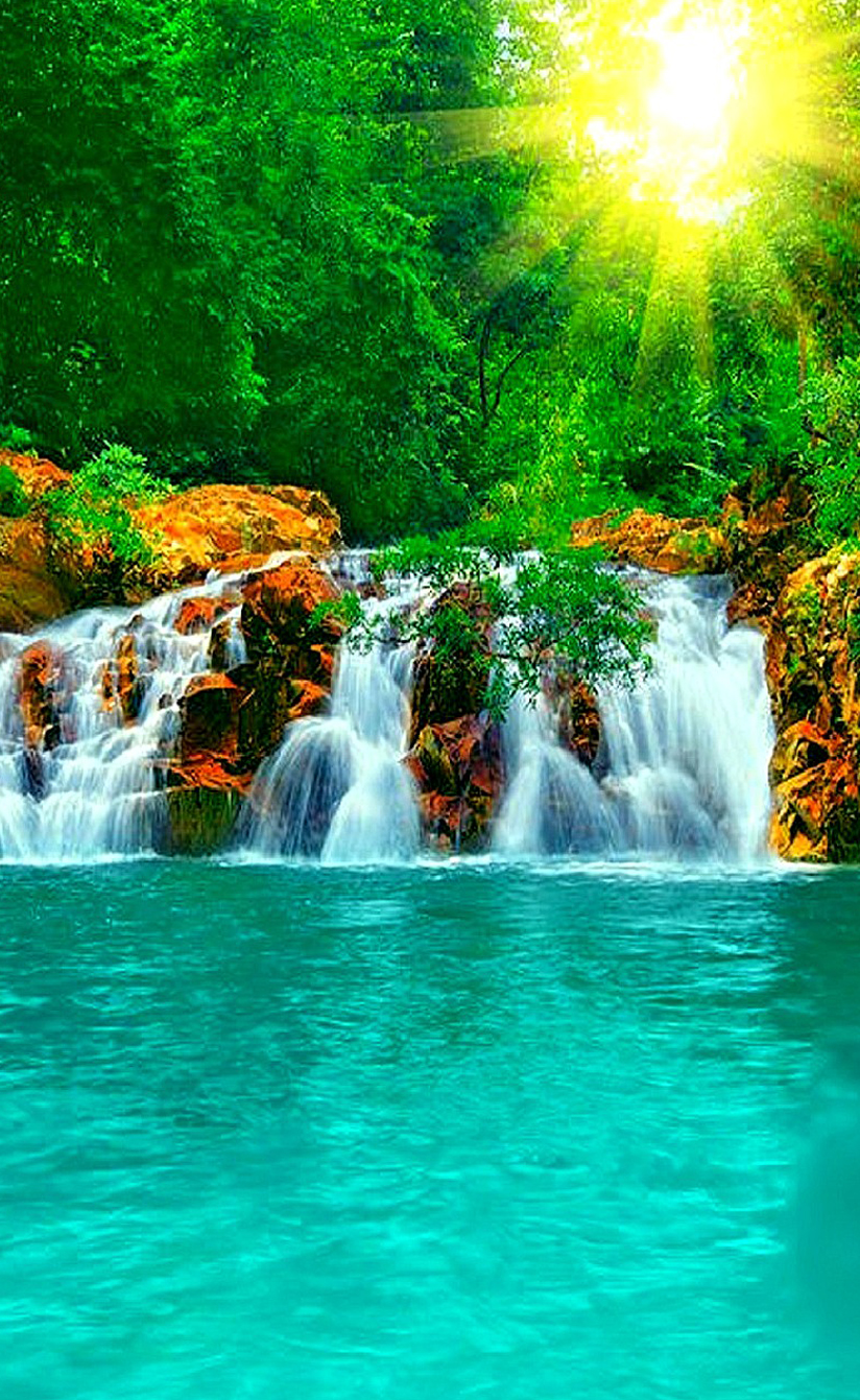 Beautiful waterfall mobile wallpaper nature