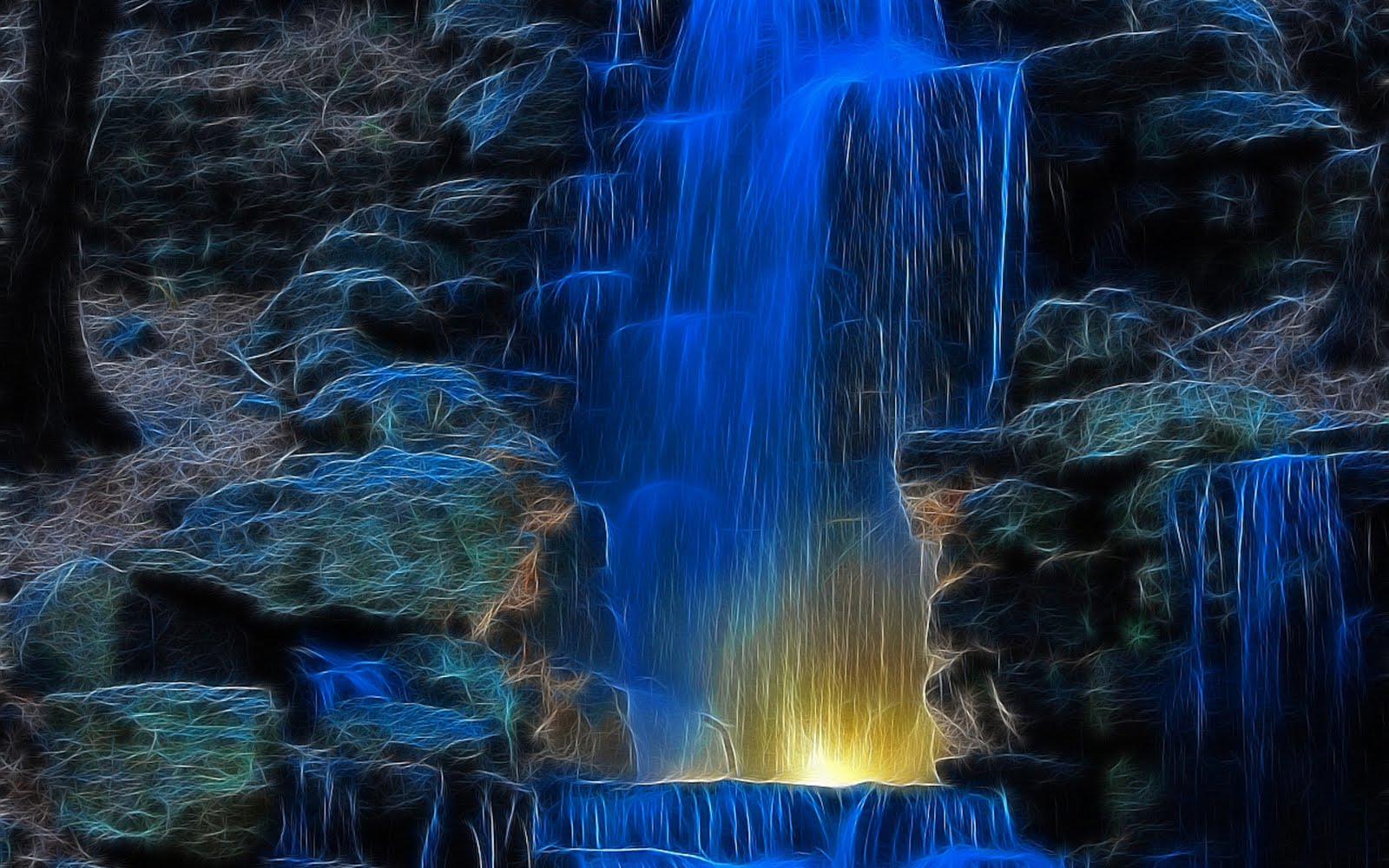 D animated waterfall wallpaper