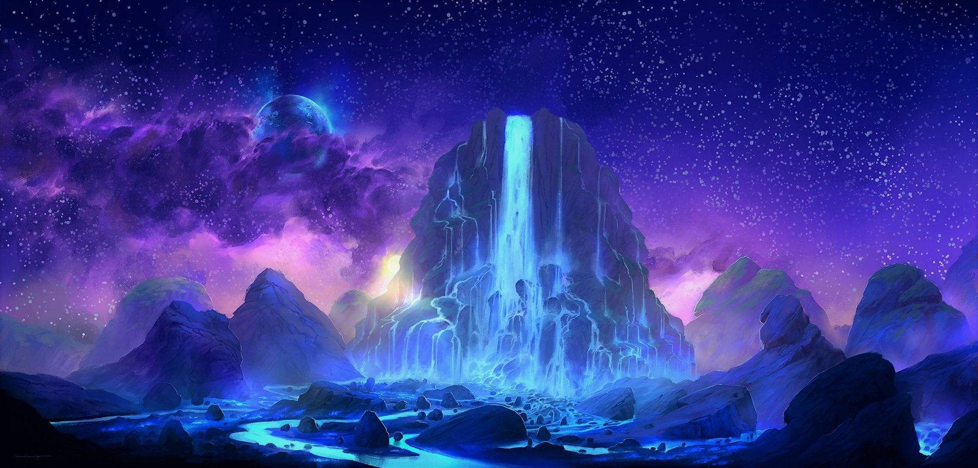 Fantasy waterfall hd papers and backgrounds