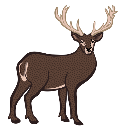 Brown deer with antlers clip art image