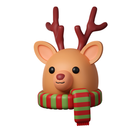 Christmas reindeer d icon download in png obj or blend format