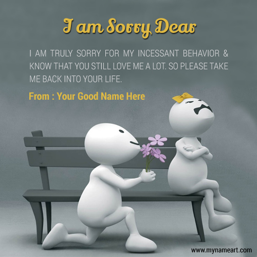 Quotes to say sorry to your girlfriend with name funny image