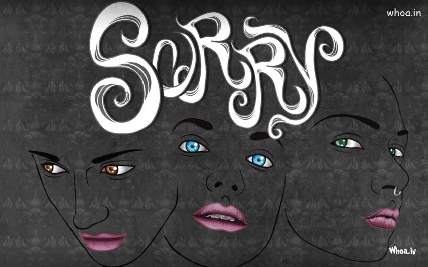 Face and sorry with dark background hd wallpaper