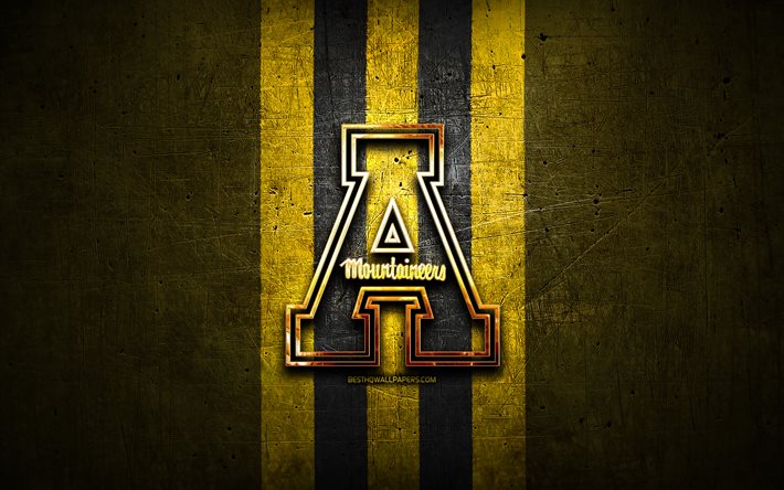 Download wallpapers appalachian state mountaineers golden logo ncaa yellow metal background american football club appalachian state mountaineers logo american football usa for desktop free pictures for desktop free