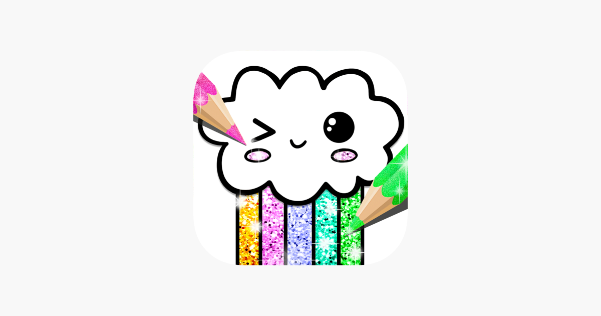 Kawaii coloring book glitter on the app store