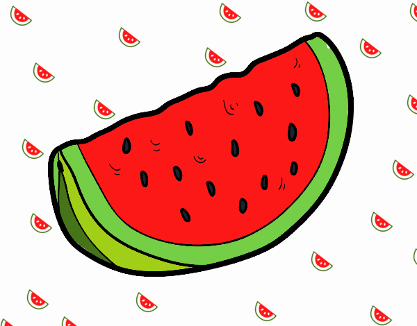 Colored page a piece of watermelon painted by user not registered