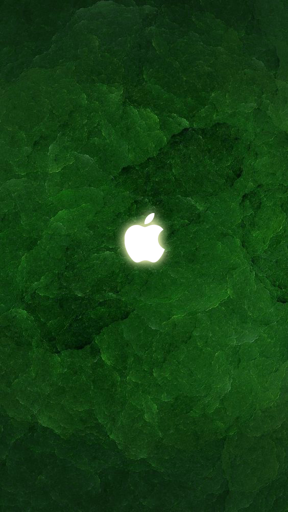 Shiny apple logo green iphone wallpaper