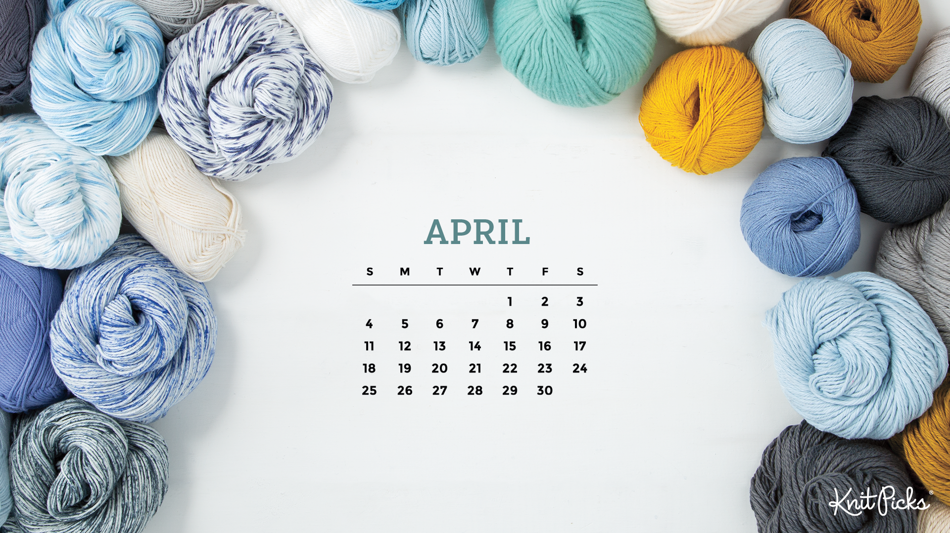Free downloadable april calendar