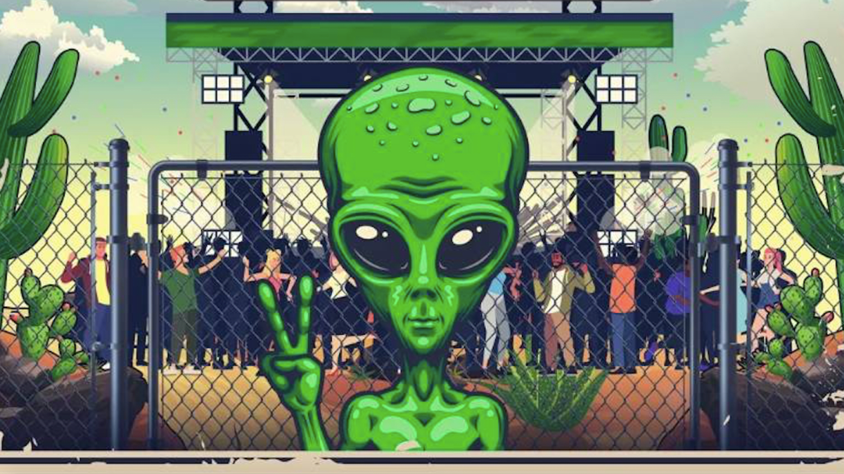 Sad the area festival was canceled pretend youre there with our alien