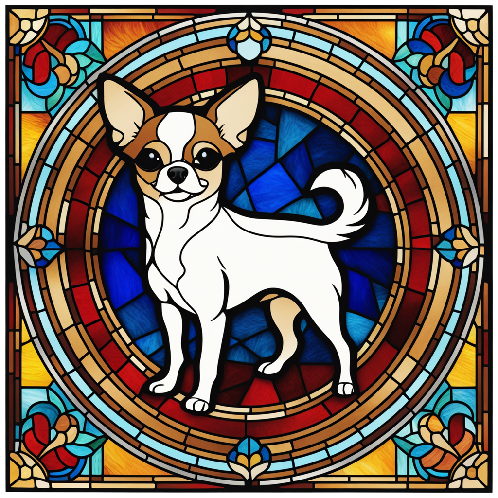 In the style of stained glass in a church