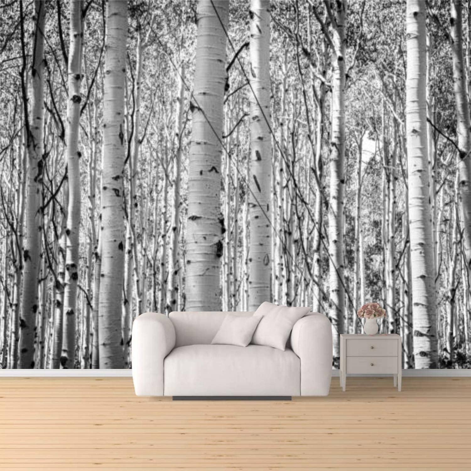 Forest aspen trees utah peel stick wallpaper removable self
