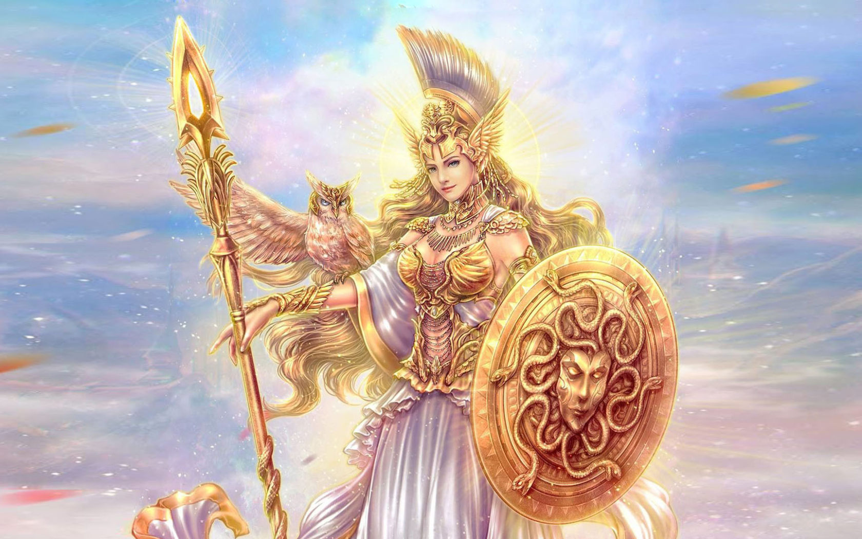 Athena the goddess of war fantasy art desktop hd wallpaper for pc tablet and mobile download