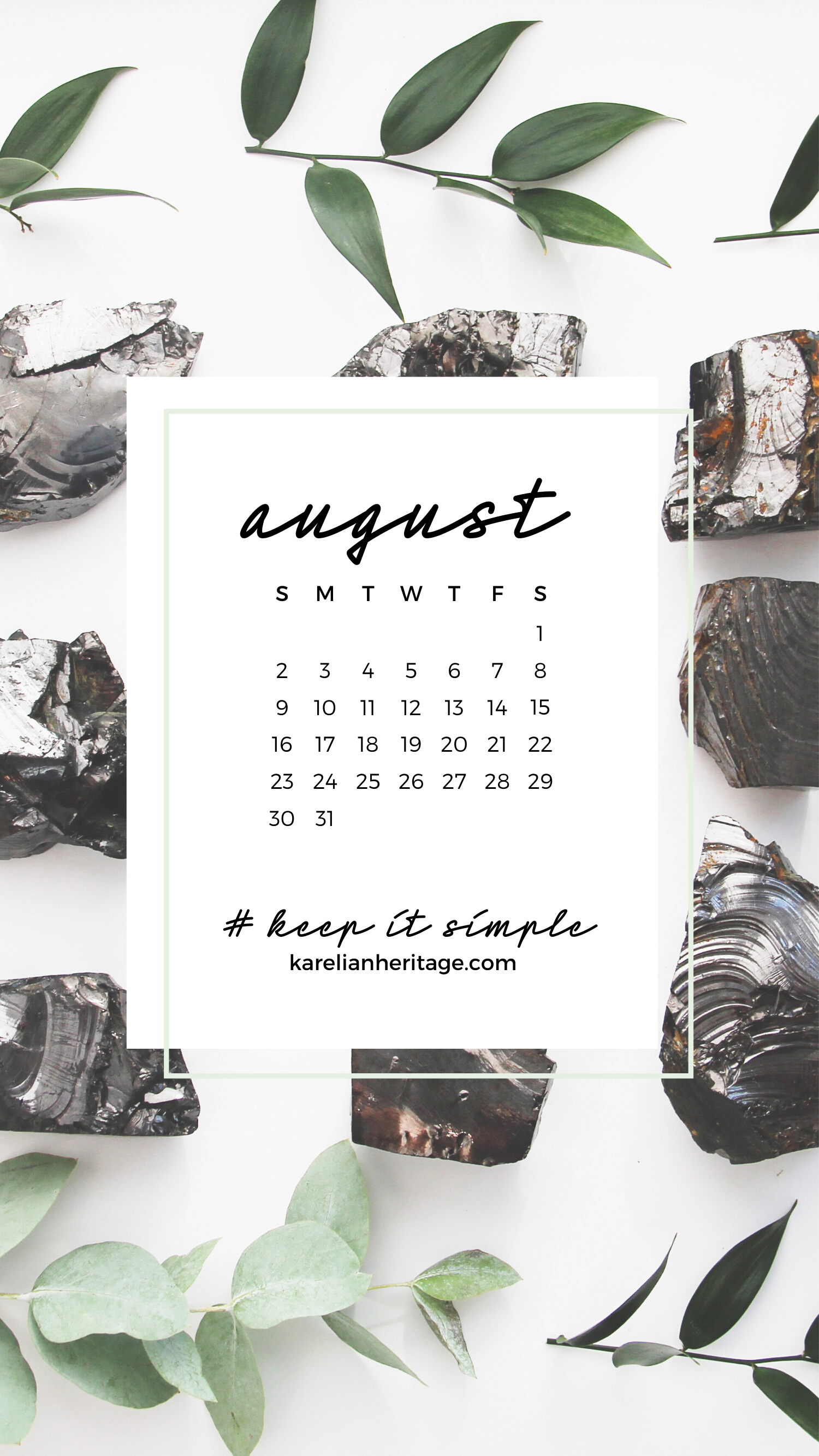 Crystal phone wallpaper august calendar by karelian heritage