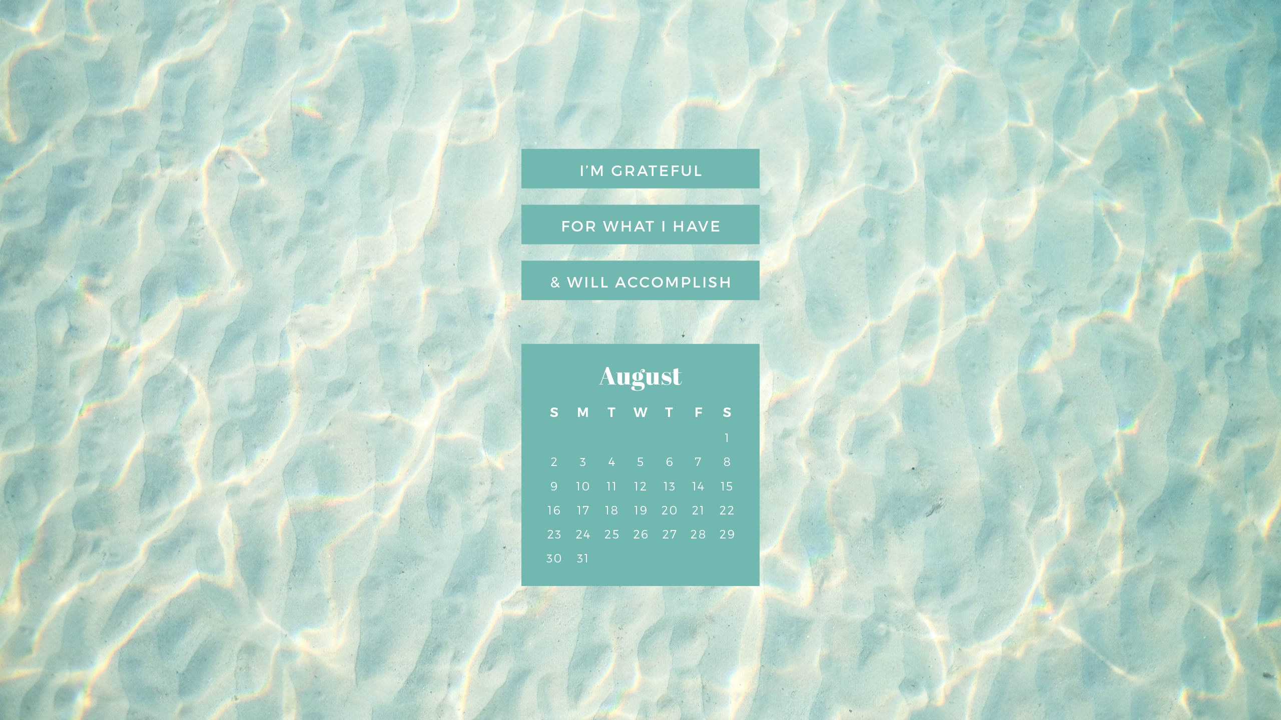 Free august calendar desktop mobile wallpaper
