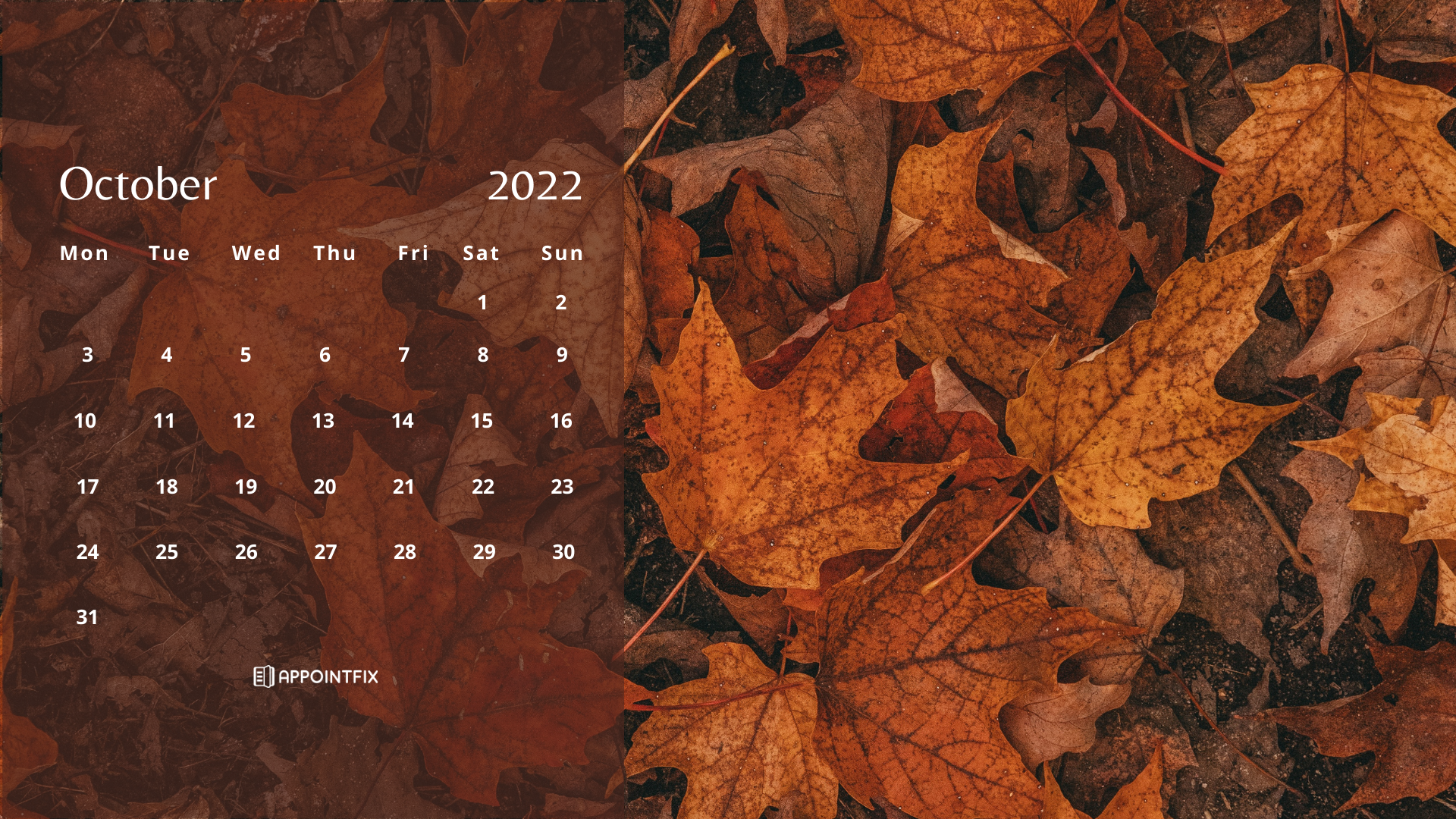 Free october wallpaper calendars â desktop mobile