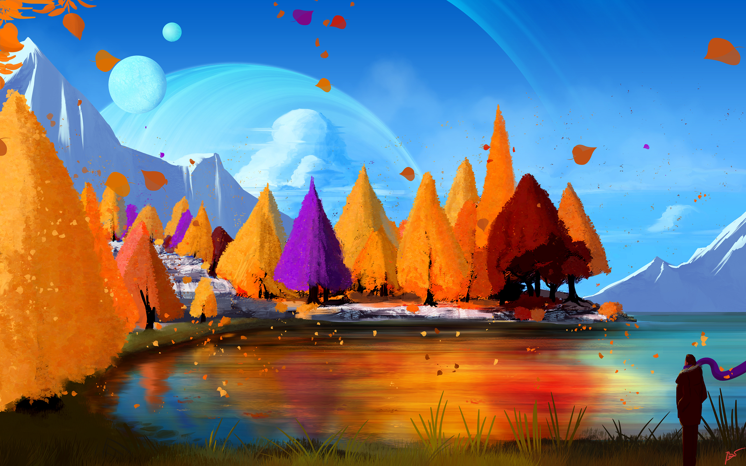 Autumn fall trees season paint hd artist k wallpapers images backgrounds photos and pictures