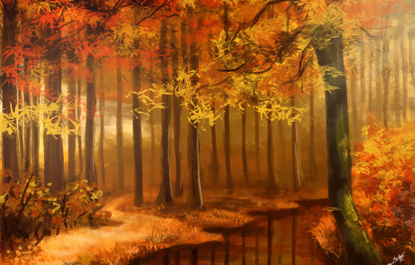 Wallpaper art art nature figure autumn forest autumn forest sunimo images for desktop section ððððððññ